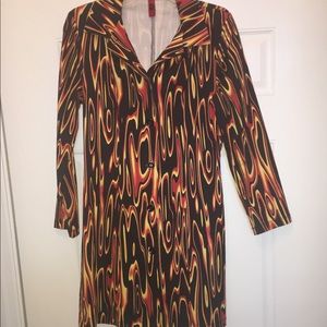 Fire print jacket dress